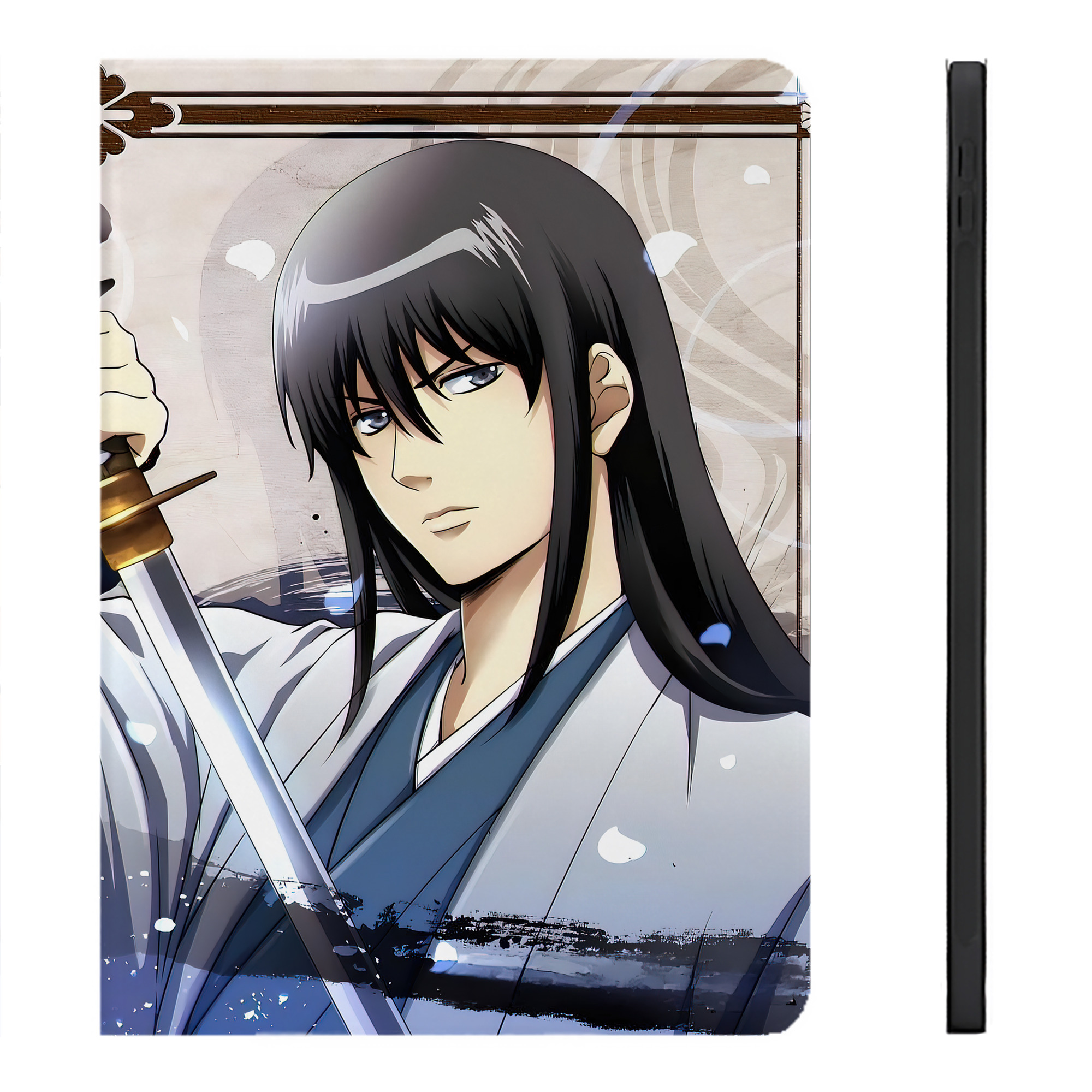 （画像用） ぎんたま 坂田銀時（さかたぎんとき） 神楽 志村新八（しむら しんぱち） GINTAMA Sakata Gintoki Kagura Shimura Shinpachi IPadケース ペンホルダー付き ブックスタイルデザイン